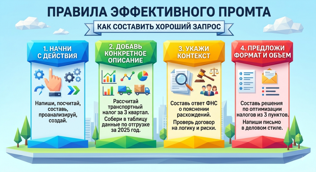 правила составления промтов инфографика